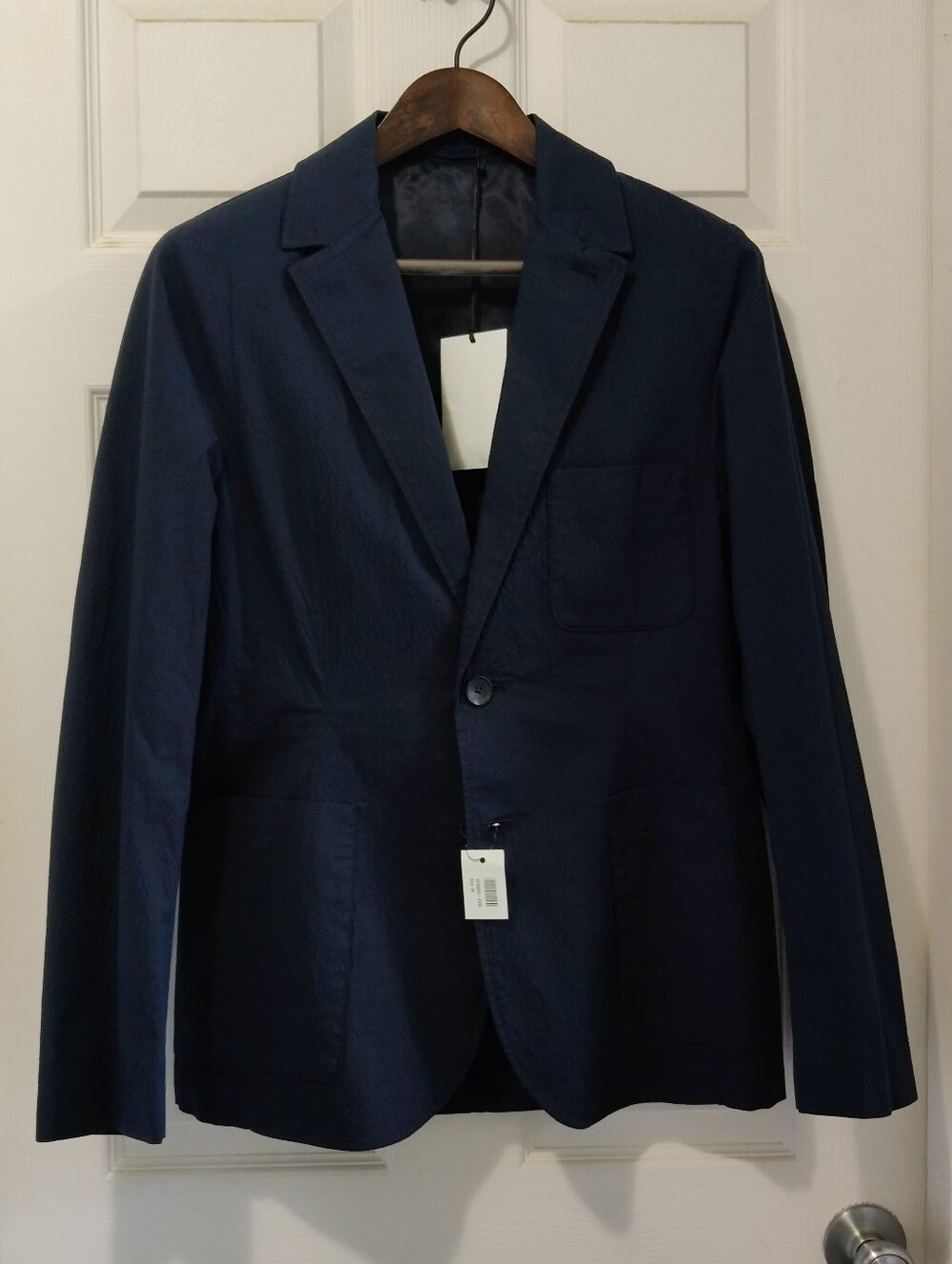Mr P. (Mr Porter) Men's Size 36 Navy Seersucker Sport Coat